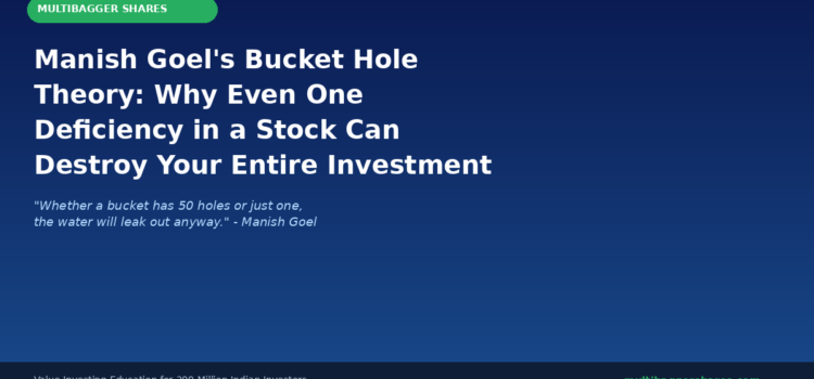 Manish Goel’s Bucket Hole Theory: Why Even One Deficiency in a Stock Can Destroy Your Entire Investment