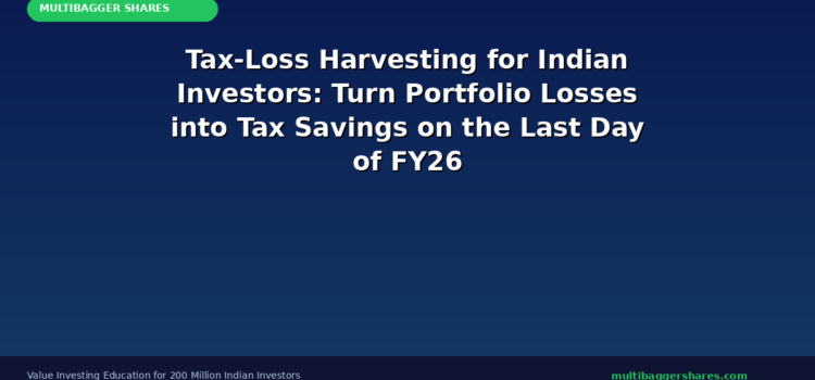Tax-Loss Harvesting for Indian Investors: How to Turn Your Portfolio Losses into Tax Savings on the Last Day of FY26 — The Complete Year-End Strategy Every Smart Value Investor Must Know