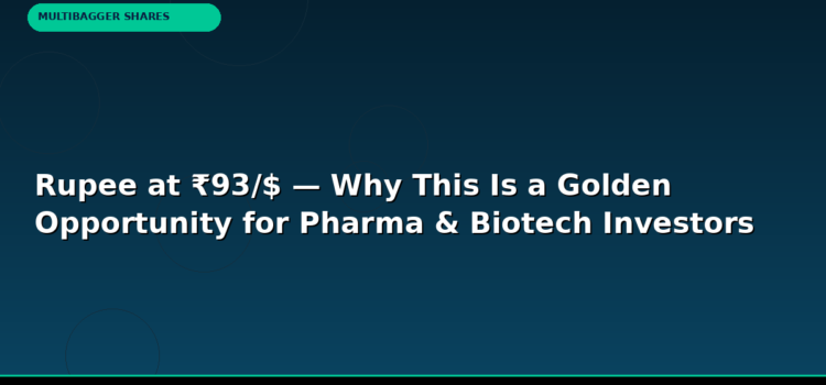 Rupee at ₹93/$ — Why This Is a Golden Opportunity for Pharma & Biotech Investors