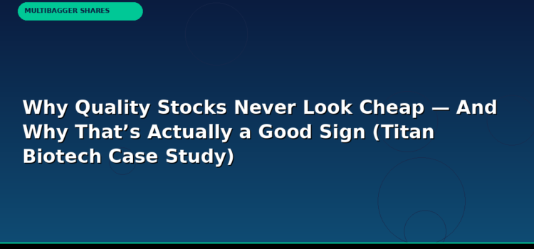 Why Quality Stocks Never Look Cheap — And Why That’s Actually a Good Sign (Titan Biotech Case Study)
