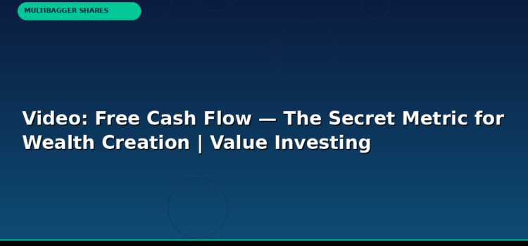 Video: Free Cash Flow — The Secret Metric for Wealth Creation | Value Investing