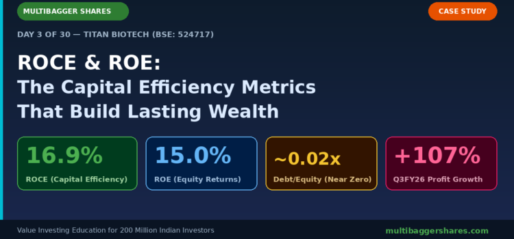 ROCE & ROE: The Capital Efficiency Metrics That Separate Wealth-Creators from Value-Destroyers — Titan Biotech’s 16.9% ROCE Decoded for Indian Investors