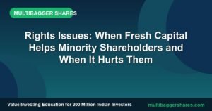 Banner for Multibagger Shares article: Rights Issues and their impact on minority shareholders, with footer URL multibaggershares.com.